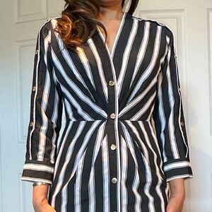 Sandro Paris Striped Shirt Dress